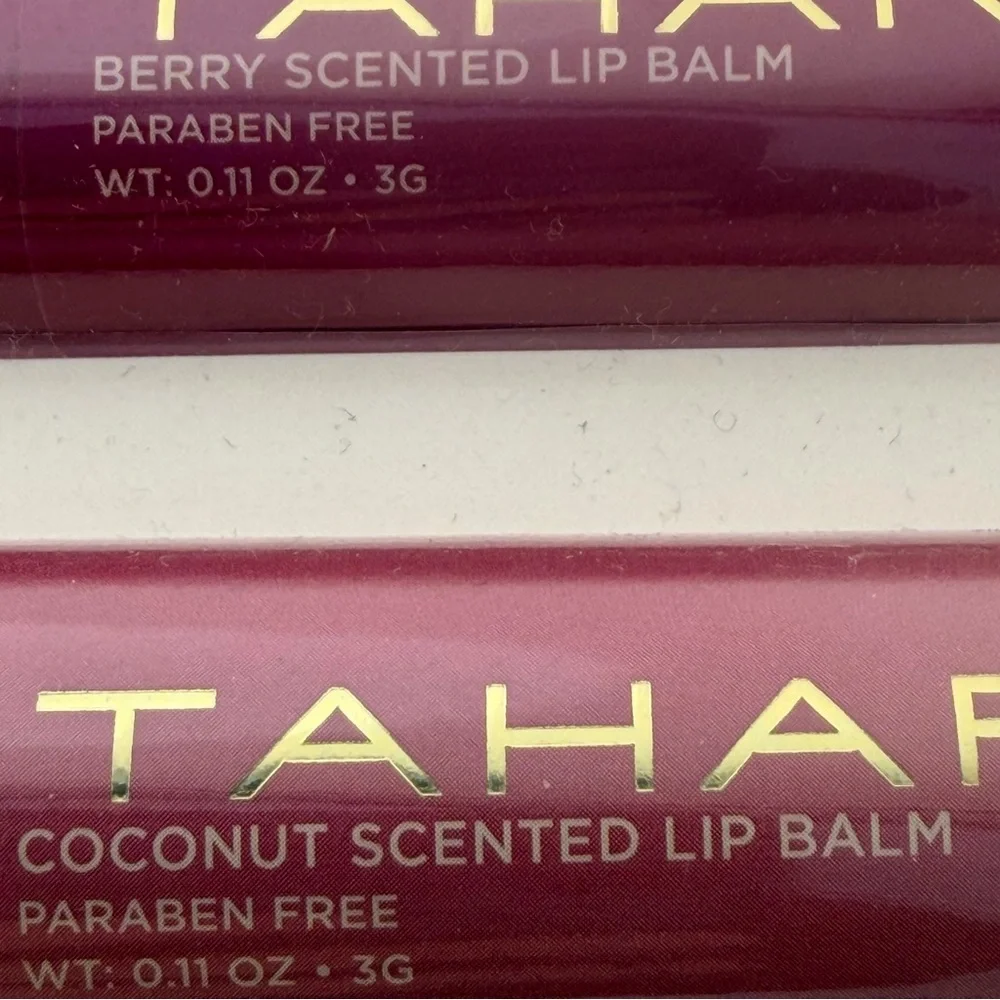 TAHARI Moisturizing Scented Lip Balm Set of 4 - Vanilla Rose Berry Coconut